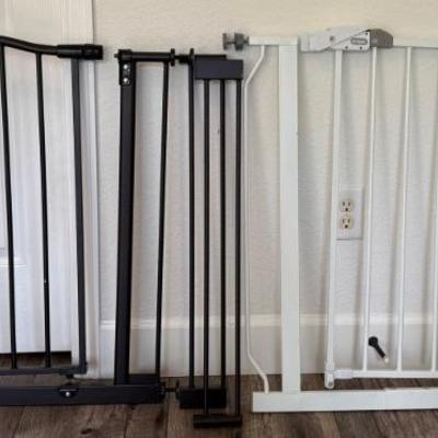 (2) Adjustable Width Baby Gates - White Regalo And Black 