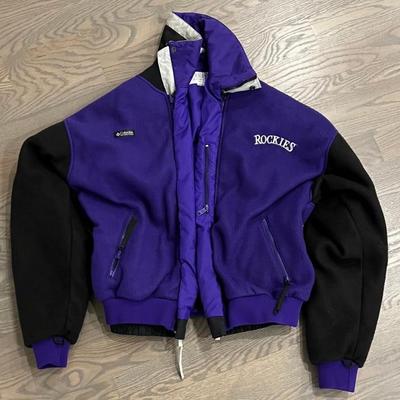 Columbia Colorado Rockies Zip Up Nylon Size Large Jacket With Liner