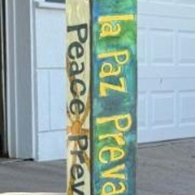 Stephanie Burgess May Peace Prevail Fiberglass Large Yard Art 
