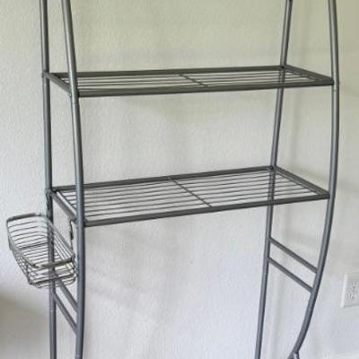 Silver Tone 3 Tier Metal Bath Shelf