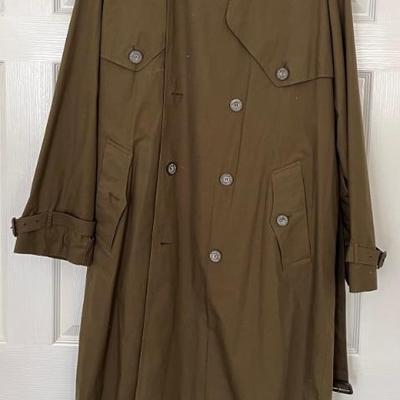 London Fog Size 44 Green Trench Coat