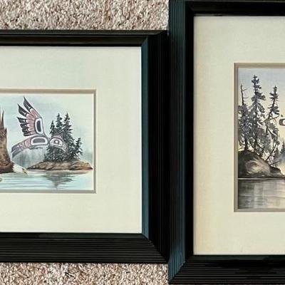 (2) Sue Coleman Framed Prints - " The Sun" And " Flying Eagle"