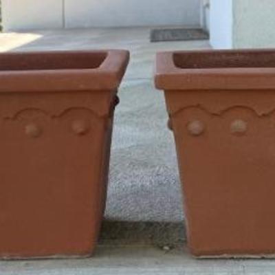 (2) Terracotta Outdoor Planters 