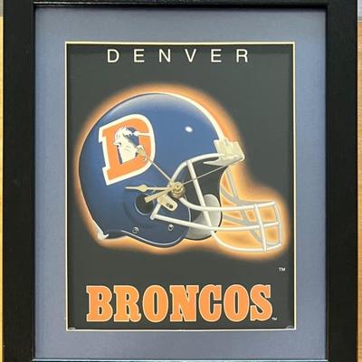 Denver Broncos Battery Wall Clock In Plastic Frame