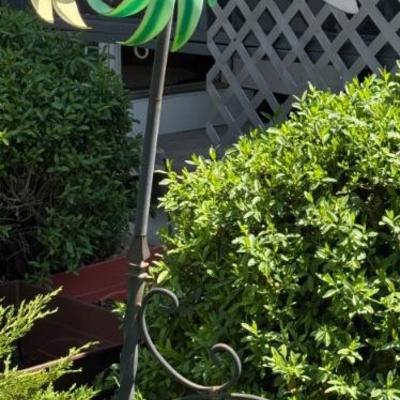 Vintage Wrought Iron And Metal Double Yard Art Spinner