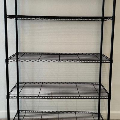 74" Black Metal Storage Shelf