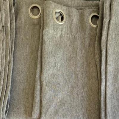 (4) 52" X 84" Grey Grommet Top Polyester Drapery Panels
