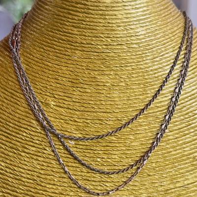 (2) Vintage Sterling Silver Necklaces (1) 30 Inch Twist Italy  & (1) Link 16 Inch - Total Weight 10.9 Grams 