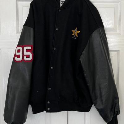 Encore Apperal Co. Wool And Leather Button Up Jacket Sports And Entertainment Number 95