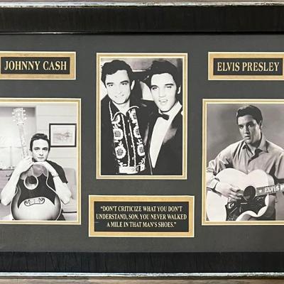 Johnny Cash And Elvis Presley Framed Plaque