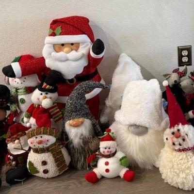 Plush Holiday Decor - Santas, Gnomes, Snowmen, Trees, And More
