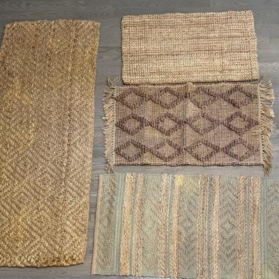 (4) Jute Throw Rugs