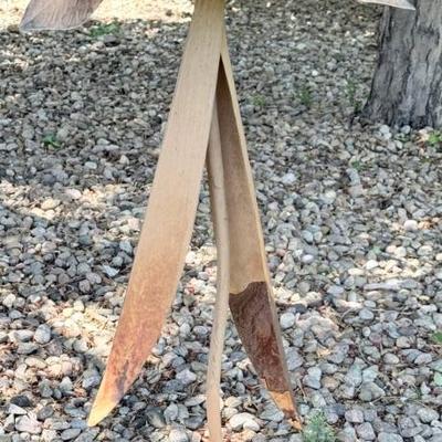 Vintage Metal Hand Painted Yard Art Flower