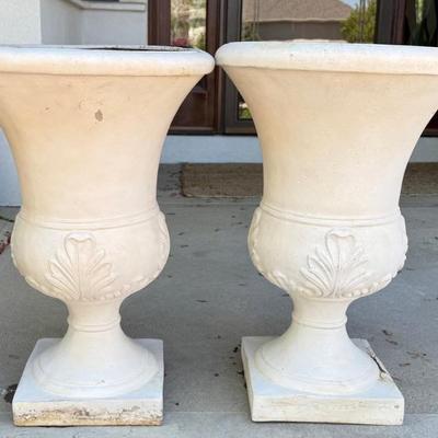 Pair Of Allen Roth Outdoor Light Weight Resin Planters