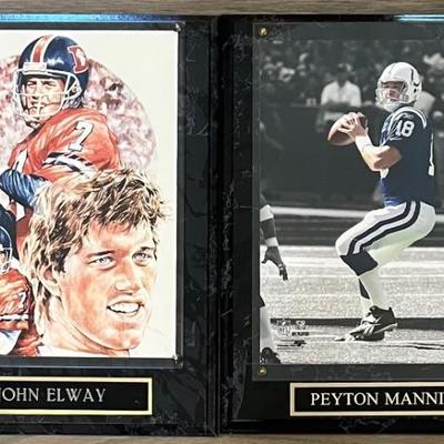 John Elway Broncos And Peyton Manning Colts Plaques