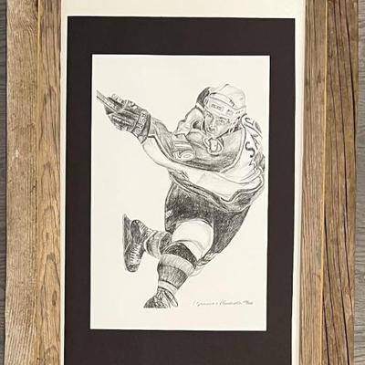 Limited Edition Colorado Avalanche Joe Sakic Print In Reclaimed Wood Frame 129 Of 250