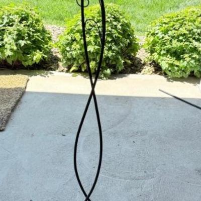 Black Wrought Iron Double Sided Outdoor Plant Hanger