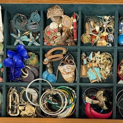 Vintage Costume Earring - Metal, Stone, Plastic, Bead,  And More
