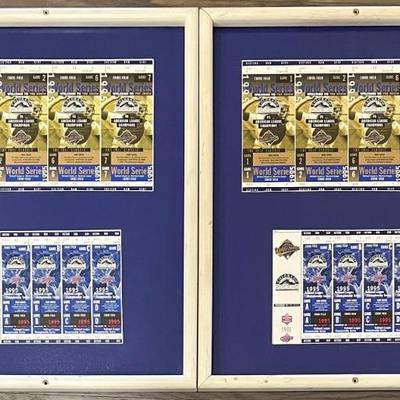 Coors Field Colorado Rockies 1995 Championship And World Series Framed Tickets