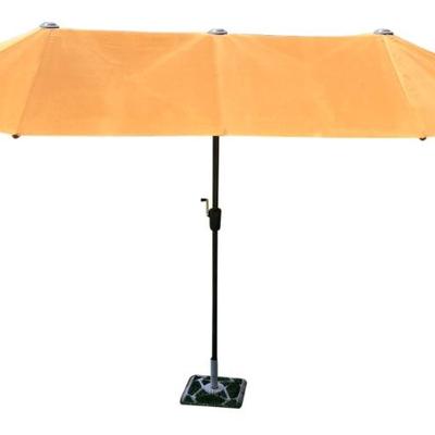 Large3 Point Orange Hand Crank Umbrella With Heavy Metal Base