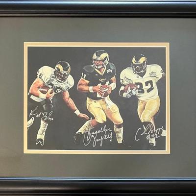 CSU Rams Foot Ball Signed Print - Cecil Sapp, Bradlee Van Pelt, And Kevin Mcdougal (no COA)