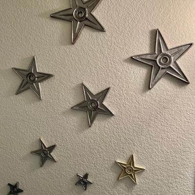 (8) Small Assorted Cast Iron Star Wall Hangings