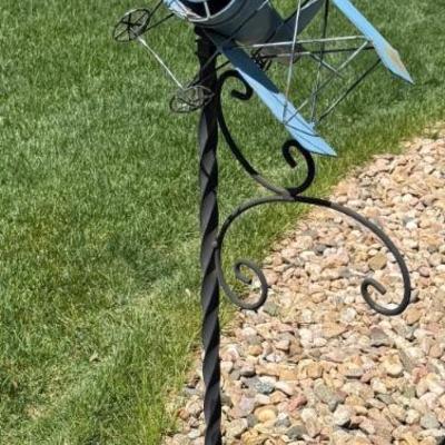 Vintage Wrought Iron Airplane Yard Art (as Is)