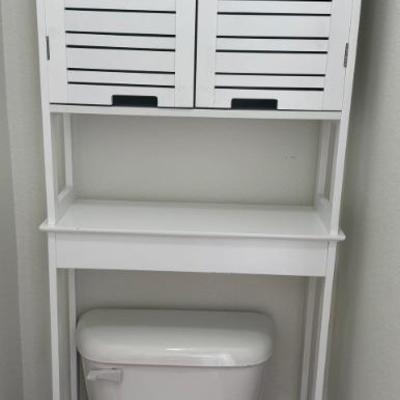 White Over Toilet 2 Door Bathroom Cabinet