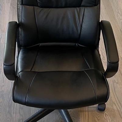 Black Faux Leather Adjustable Height Office Chair
