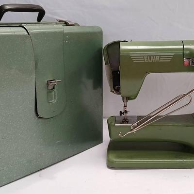 Vintage Elna Sewing Machine with Metal Case