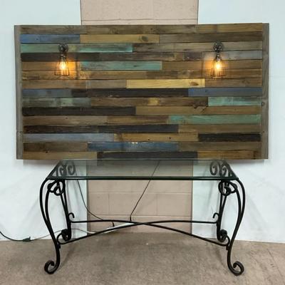 Farmhouse Wall Art Decor W/ Iron Console Table 