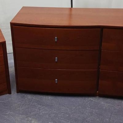 A Wooden Dresser/Drawer Unit And Wooden Mini Nightstand. 