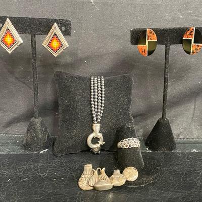Sterling Silver Earrings, Bracelet, Pin & More