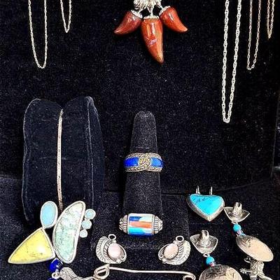 Carolyn Pollack Pendant, CNA 925 Marcasite Ring, And More 
