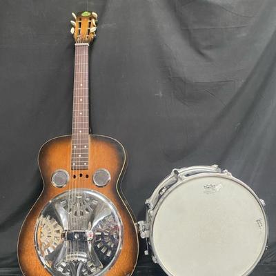 Yamaha Snare Drum And Regal Resonator Guitar