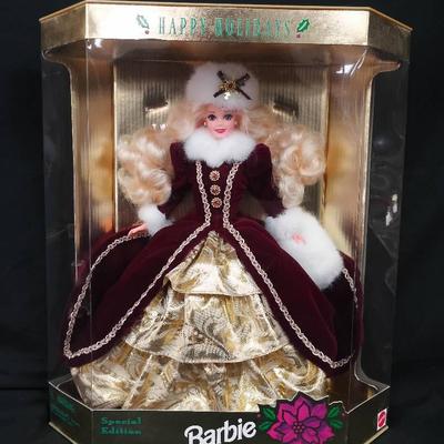 1993 Special Edition "Happy Holidays" Maroon Barbie Box Set