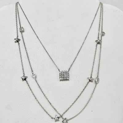 Sterling Silver Necklaces With Cubic Zirconia 