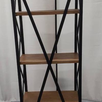 PIER ONE IMPORTS Metal Based Wood Shelving Tall Tower Case