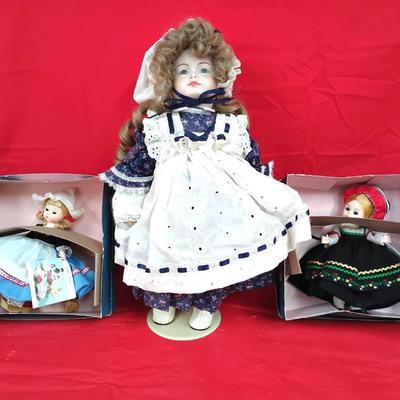 17" Large Porcelain Doll W/ Madame Alexander International Dolls