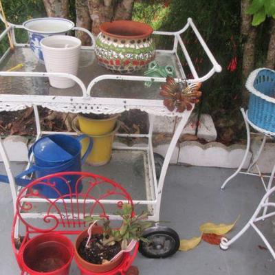 Steffans iron tea cart planters, stands and more