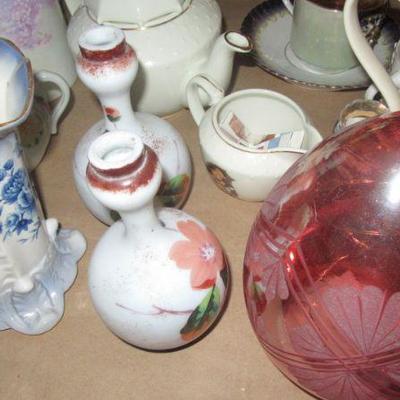 Steffans hand painted vases pitchers and mroe