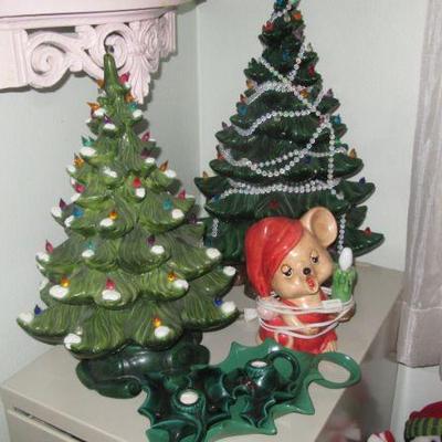 Steffans porcelain lighted trees with topogigo