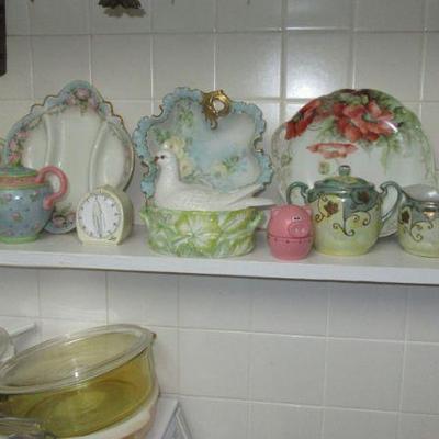 Steffans hand painted items hall tea pots