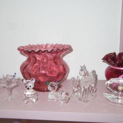 Steffans swarovsky and fenton glass