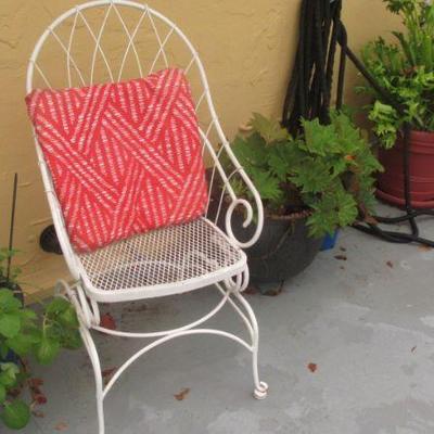 Steffans white iron chair