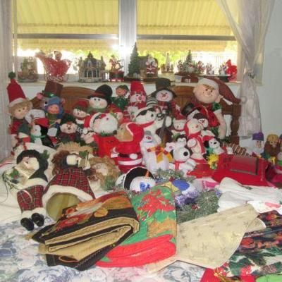 Steffans xmas including snoopy coke bear, santa, ana lee