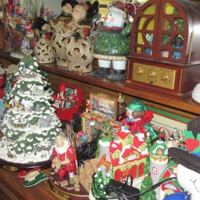 Steffans xmas with more porcelain trees and mechanical xmas