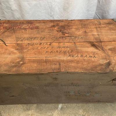 Old wooden tool trunk