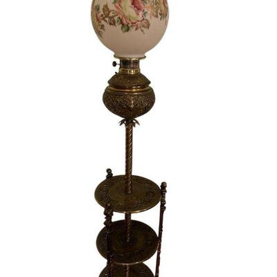 Antique brass floor lamp