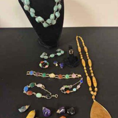 Lots of stones costume jewelry